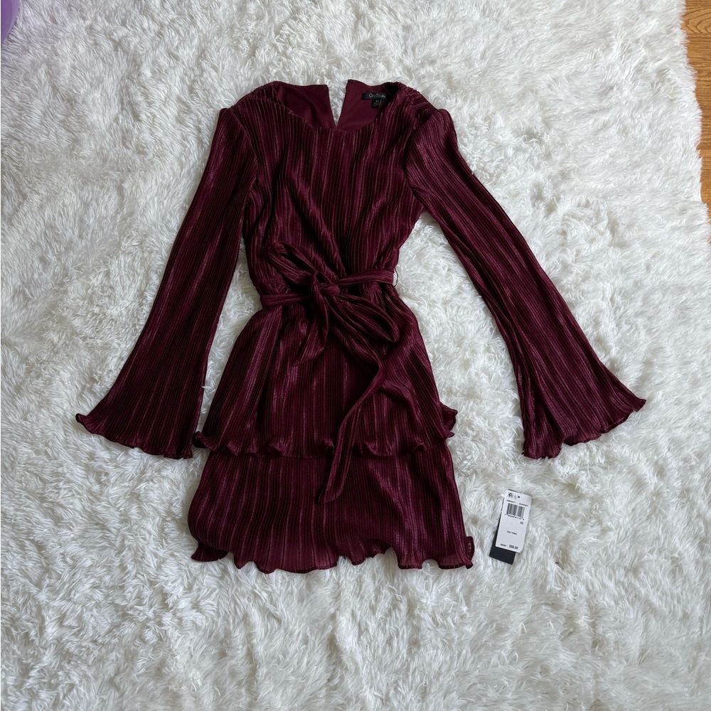 Beautiful City Studio Red Long Sleeve Sheath Dress